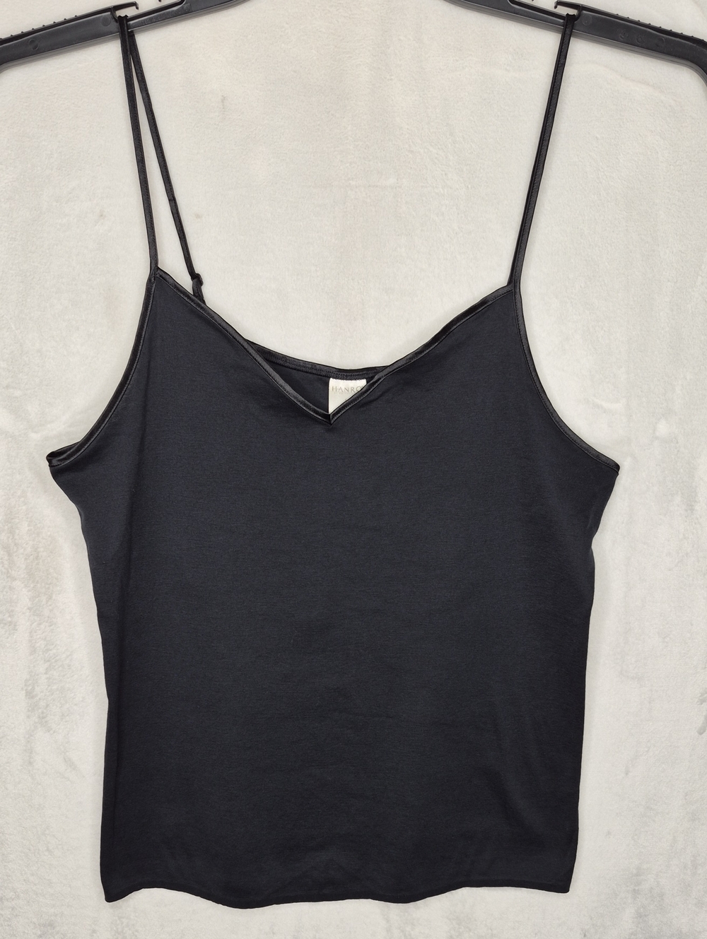 Hanro Luxury V-Neck Cami Tank Top Black Size Large L